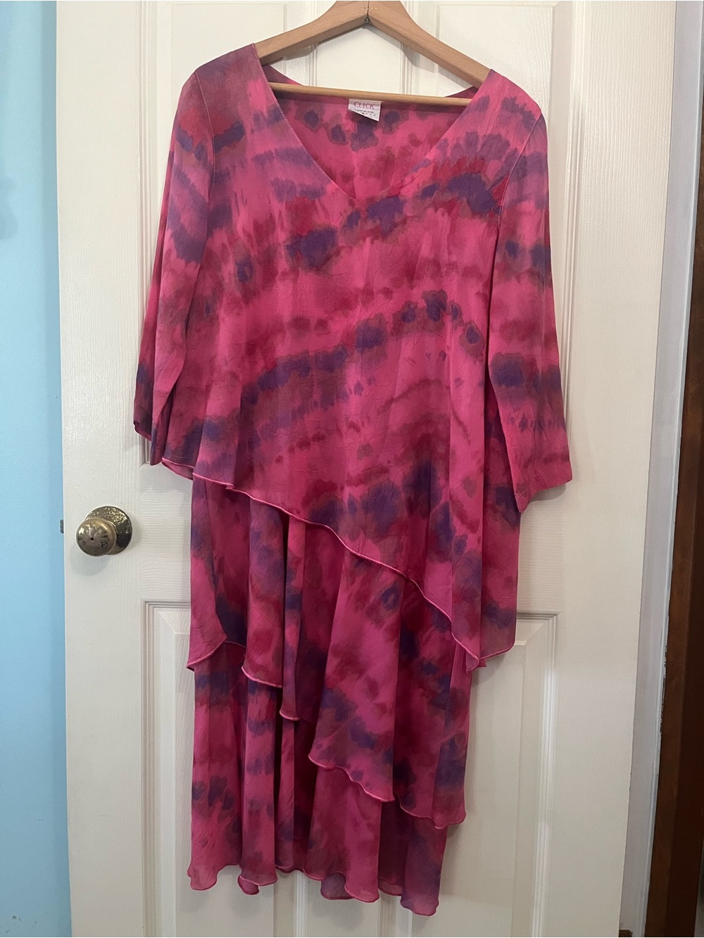 Click Tie-Dye Tiered Dress Festival Boho